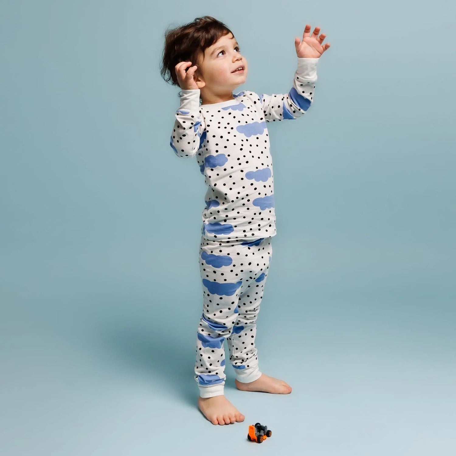 Norani Baby Organic Kids Pajamas - Blue Clouds - 