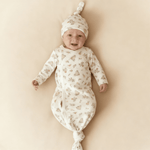 Organic Kimono Knotted Sleep Gown - Meadow - Sleeve, Baby & Toddler Clothing, Brown, Child, One-piece garment | Everetts Place