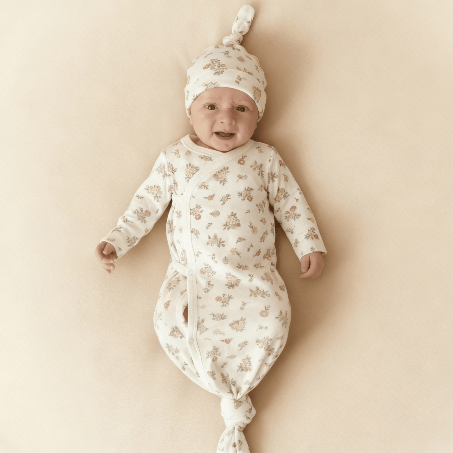 Makemake Organics Organic Kimono Knotted Sleep Gown - Meadow