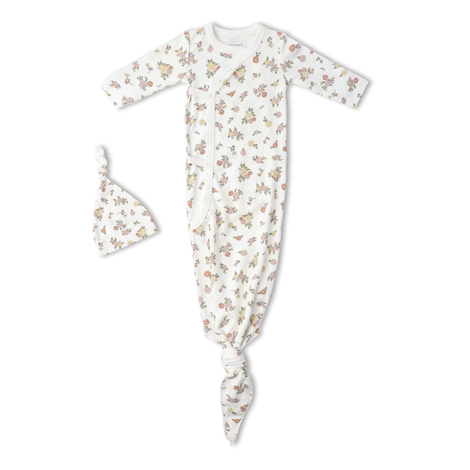 Makemake Organics Organic Kimono Knotted Sleep Gown - Meadow