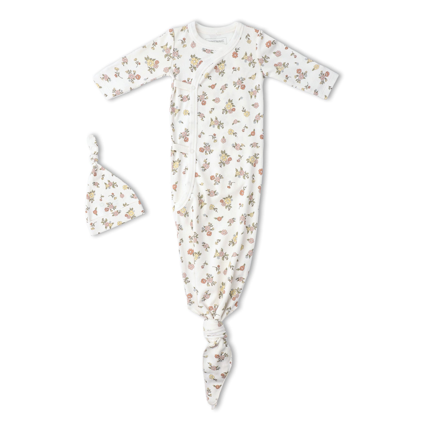 Makemake Organics Organic Kimono Knotted Sleep Gown - Meadow