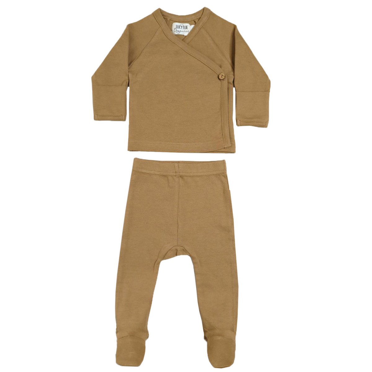 LUCY LUE ORGANICS Organic Kimono Top & Footed Pant Set | Caramel - Everetts Place Boutique - 