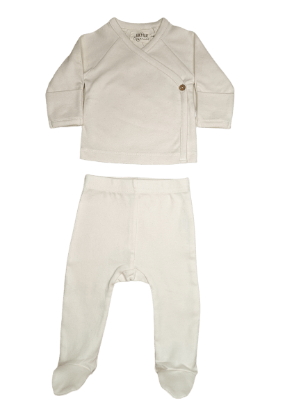 LUCY LUE ORGANICS Organic Kimono Top & Footed Pant Set | Undyed - Everetts Place Boutique - 