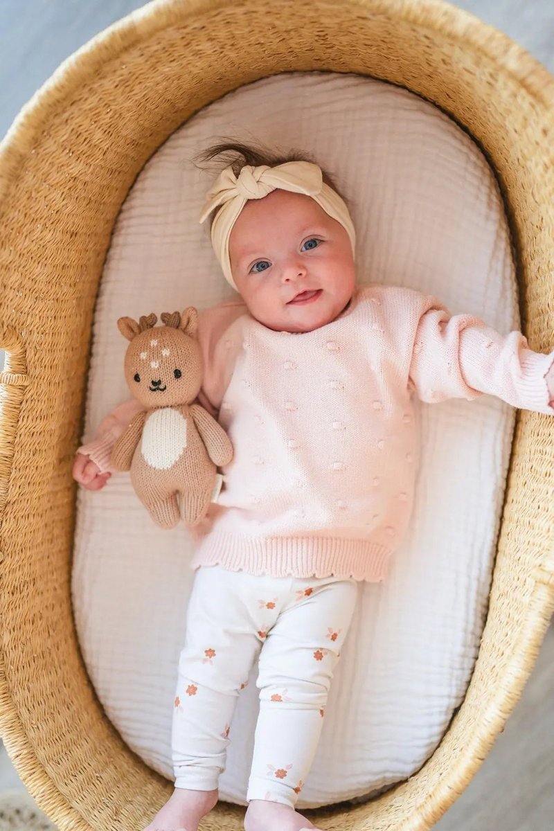 Harp Angel Boutique Organic Knit Sweater with Pink Pom Detail for Eco - Conscious Women - 