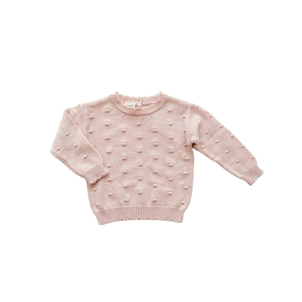 Harp Angel Boutique Organic Knit Sweater with Pink Pom Detail for Eco - Conscious Women - 