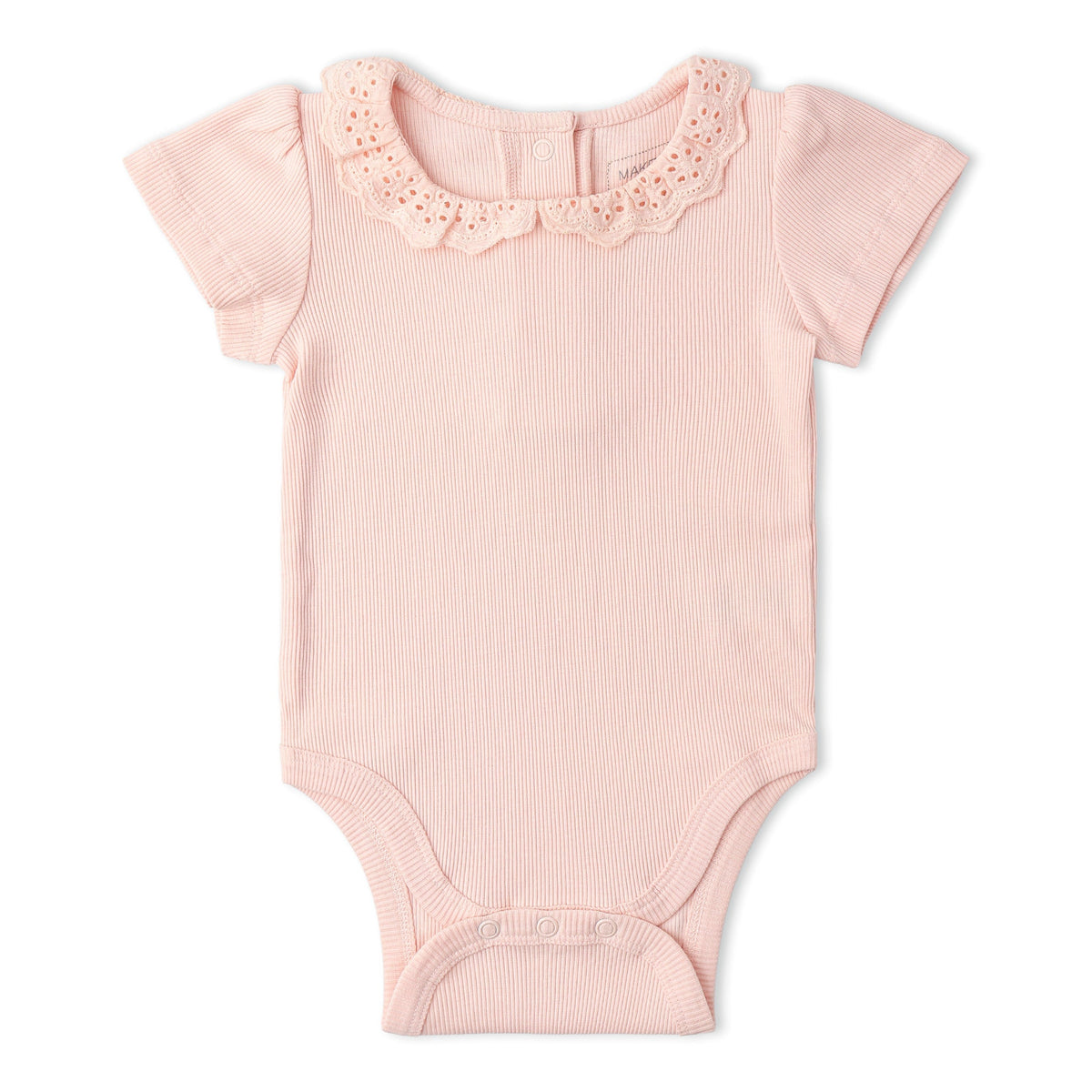 Makemake Organics Organic Lace Collar Onesie & Tights Set - Blush