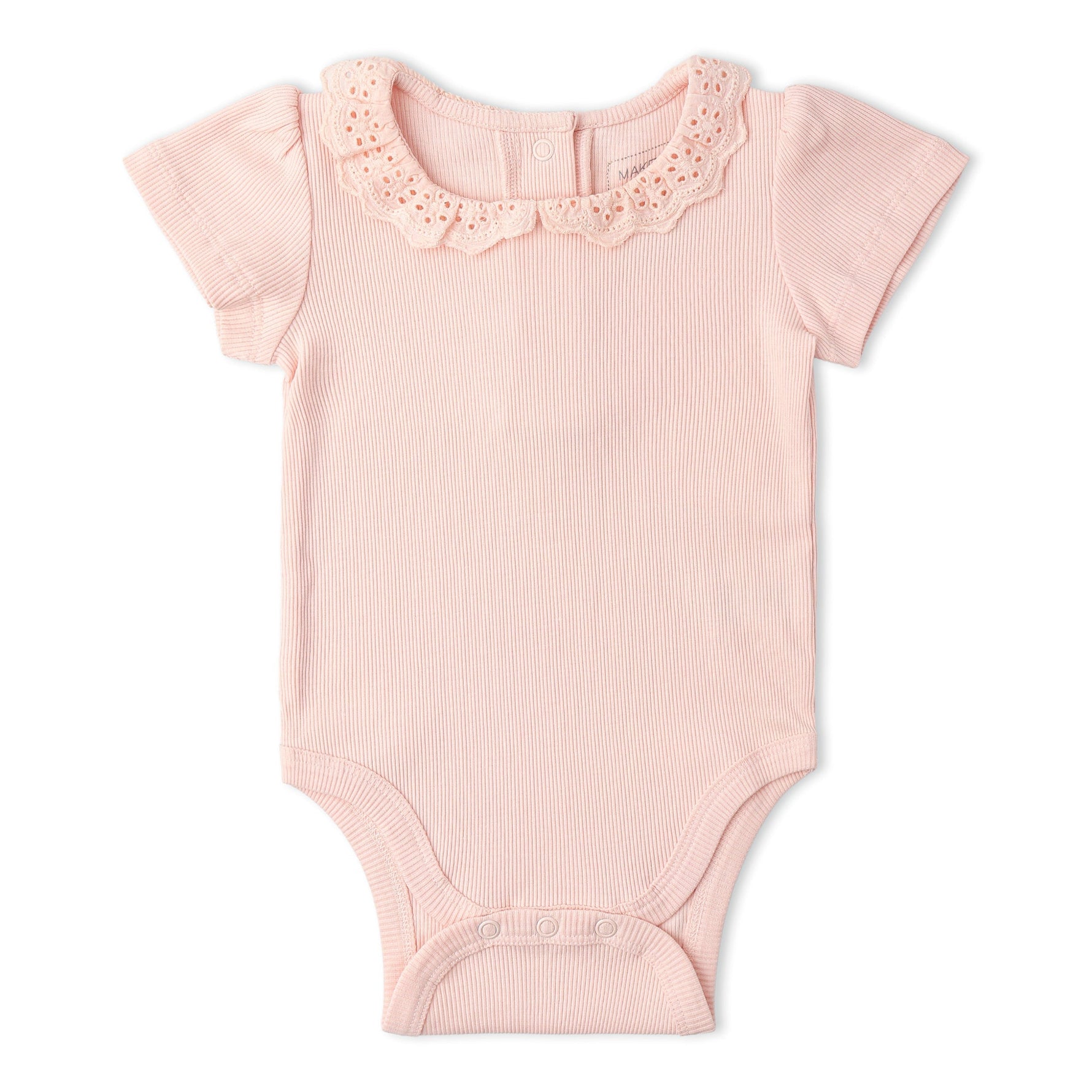 Makemake Organics Organic Lace Collar Onesie & Tights Set - Blush