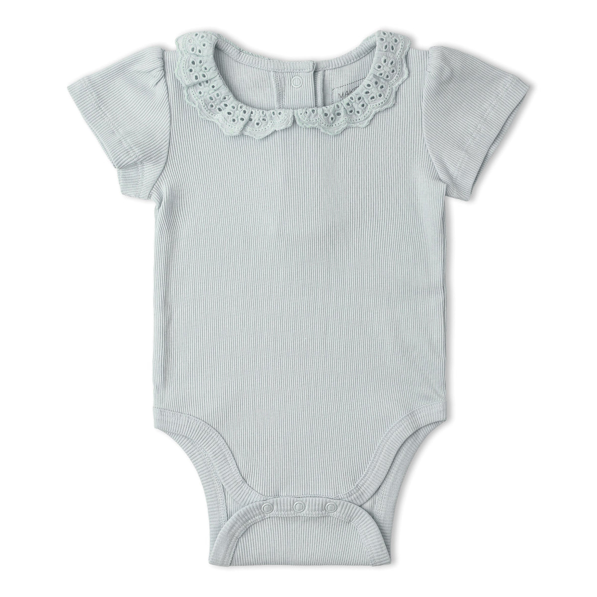 Makemake Organics Organic Lace Collar Onesie & Tights Set - Fog
