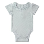 Makemake Organics Organic Lace Collar Onesie & Tights Set - Fog