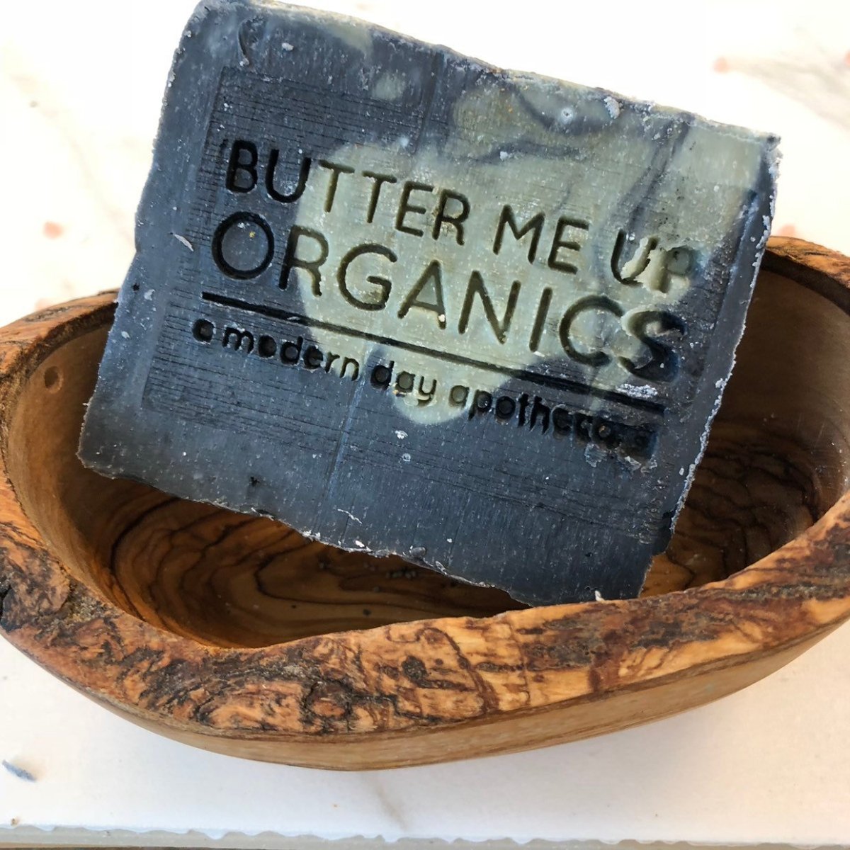 Butter Me Up Organics Organic Lemongrass Mint Soap with Activated Charcoal for Deep Cleansing - 