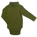 LUCY LUE ORGANICS organic long sleeve baby bodysuit | ribbed cotton turtleneck onesie