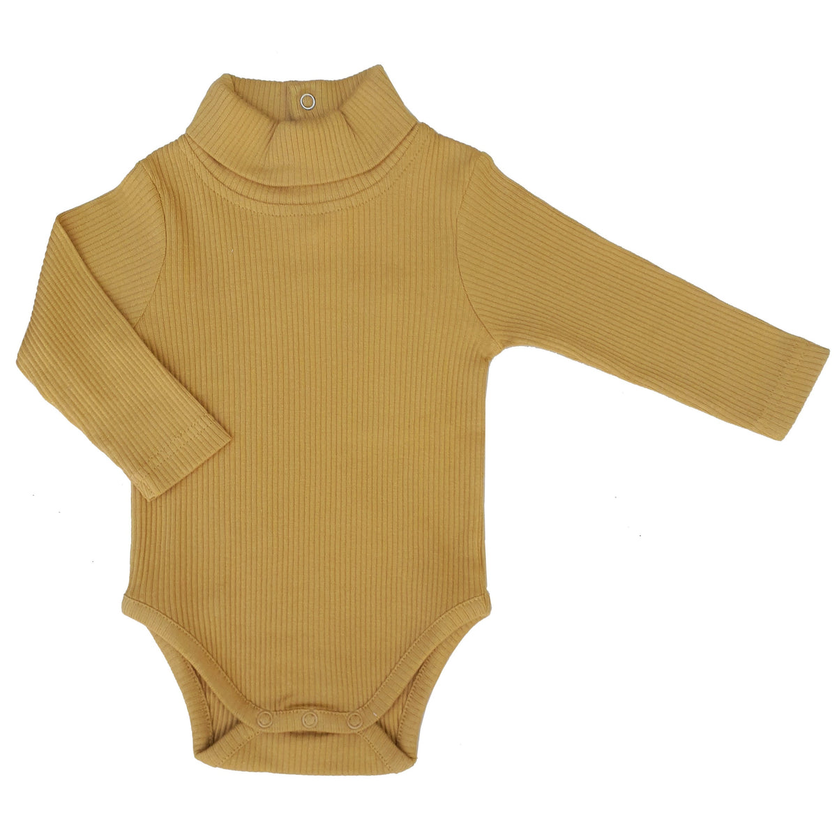 LUCY LUE ORGANICS organic long sleeve baby bodysuit | ribbed cotton turtleneck onesie