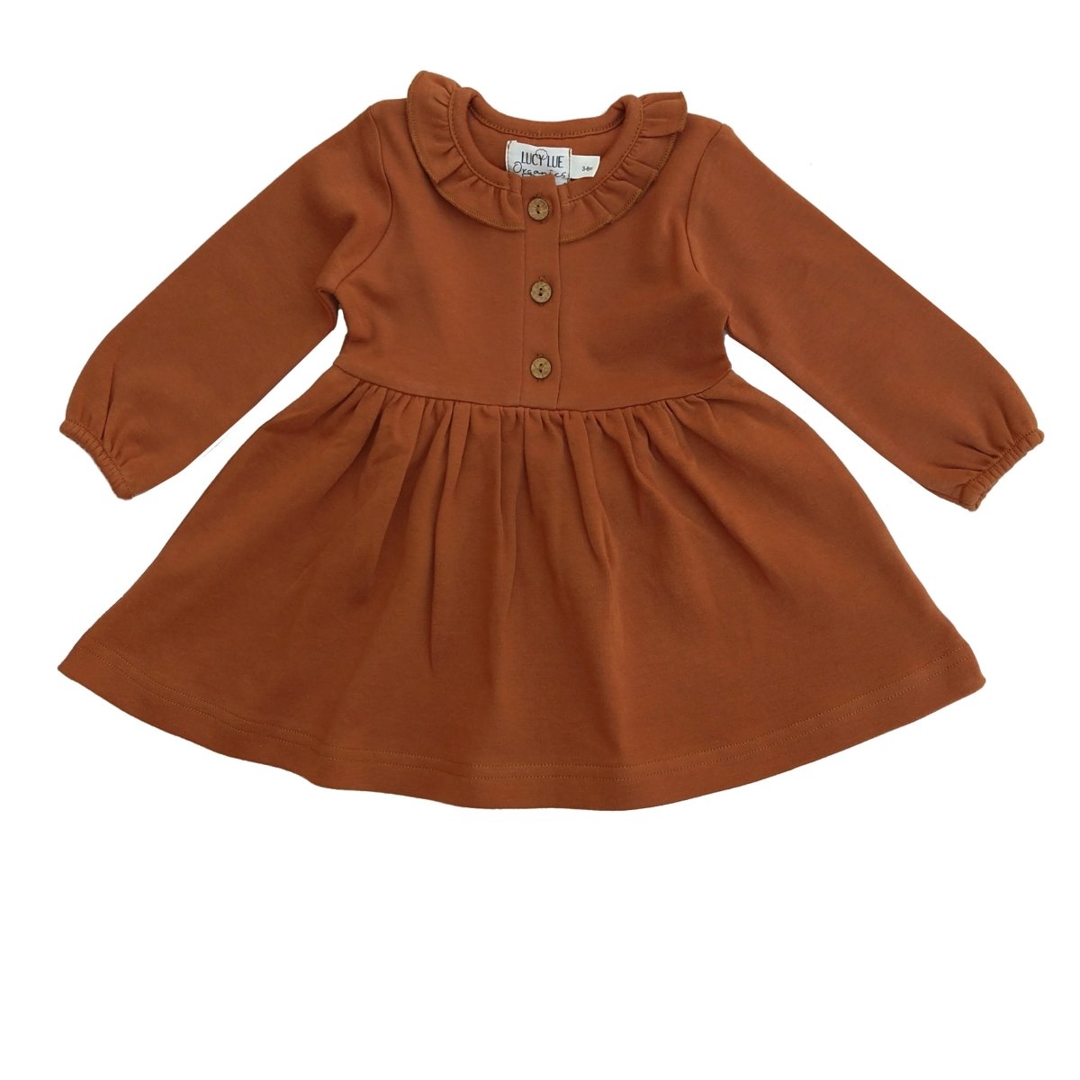 LUCY LUE ORGANICS Organic Long Sleeve Ruffle Dress | Ginger - Everetts Place Boutique - 