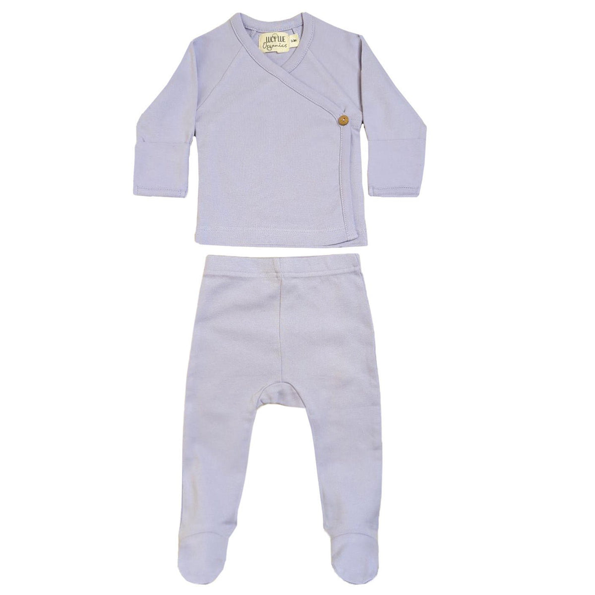 LUCY LUE ORGANICS organic newborn kimono set with footed pants