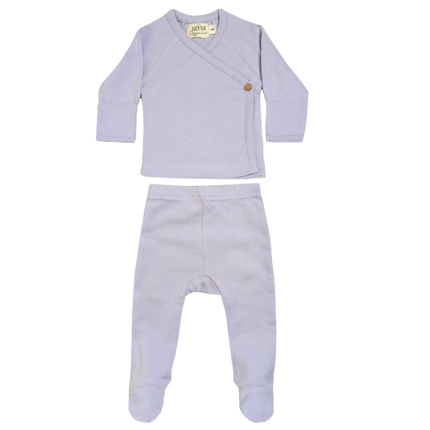 LUCY LUE ORGANICS organic newborn kimono set with footed pants