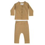 LUCY LUE ORGANICS Organic Newborn Top & Pant Set | Caramel - Everetts Place Boutique - 