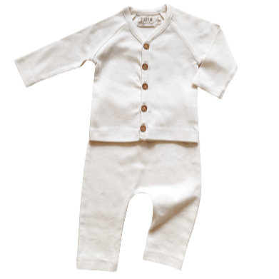 LUCY LUE ORGANICS Organic Newborn Top & Pant Set | Undyed - Everetts Place Boutique - 