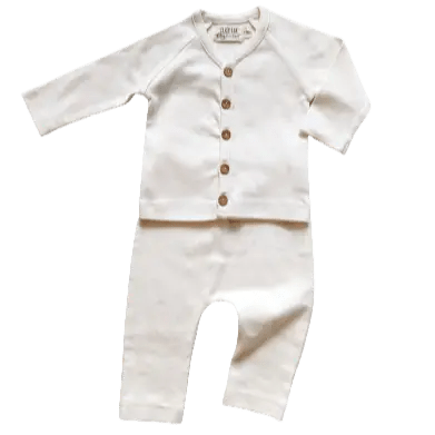 LUCY LUE ORGANICS Organic Newborn Top & Pant Set | Undyed - 