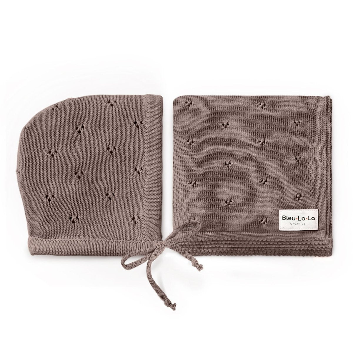 Bleu La La Organic Pointelle Swaddle Blanket and Hat Gift Set - Everetts Place Boutique - 