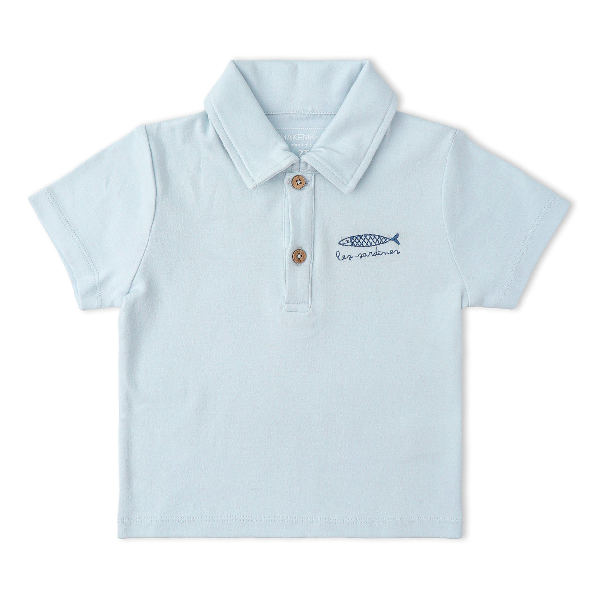 Makemake Organics Organic Polo Shirt & Shorts Set - Light Blue