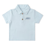 Makemake Organics Organic Polo Shirt & Shorts Set - Light Blue