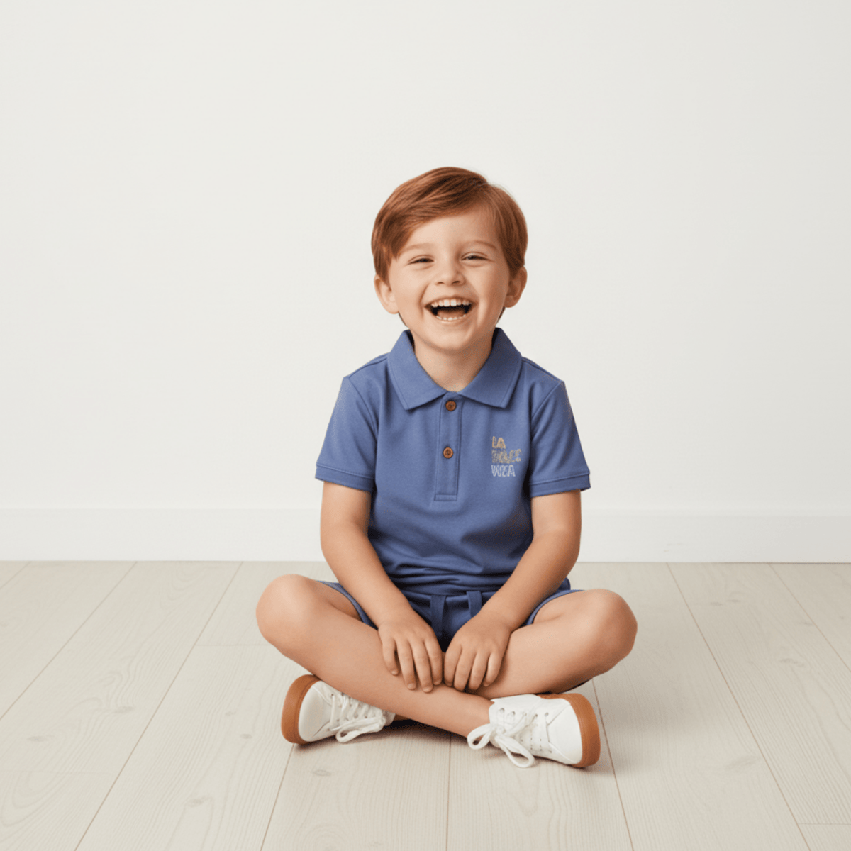 Makemake Organics Organic Polo Shirt & Shorts Set - Slate