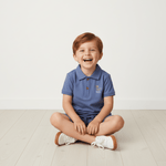 Makemake Organics Organic Polo Shirt & Shorts Set - Slate