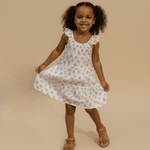 Makemake Organics Organic Ruffle Tiered Dress - Blush Floral