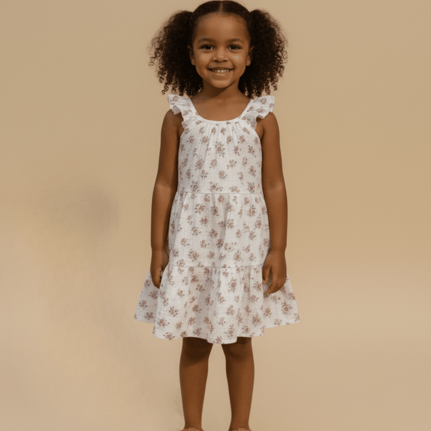 Organic Ruffle Tiered Dress - Blush Floral - Day Dress, One-piece garment, Dress, Pink, Baby & Toddler Clothing | Everetts Place