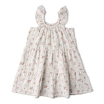 Makemake Organics Organic Ruffle Tiered Dress - Blush Floral