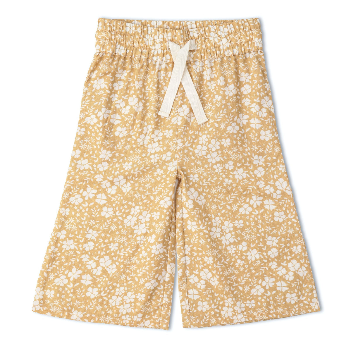Makemake Organics Organic Ruffle Top & Pants Set - Yellow Blossom