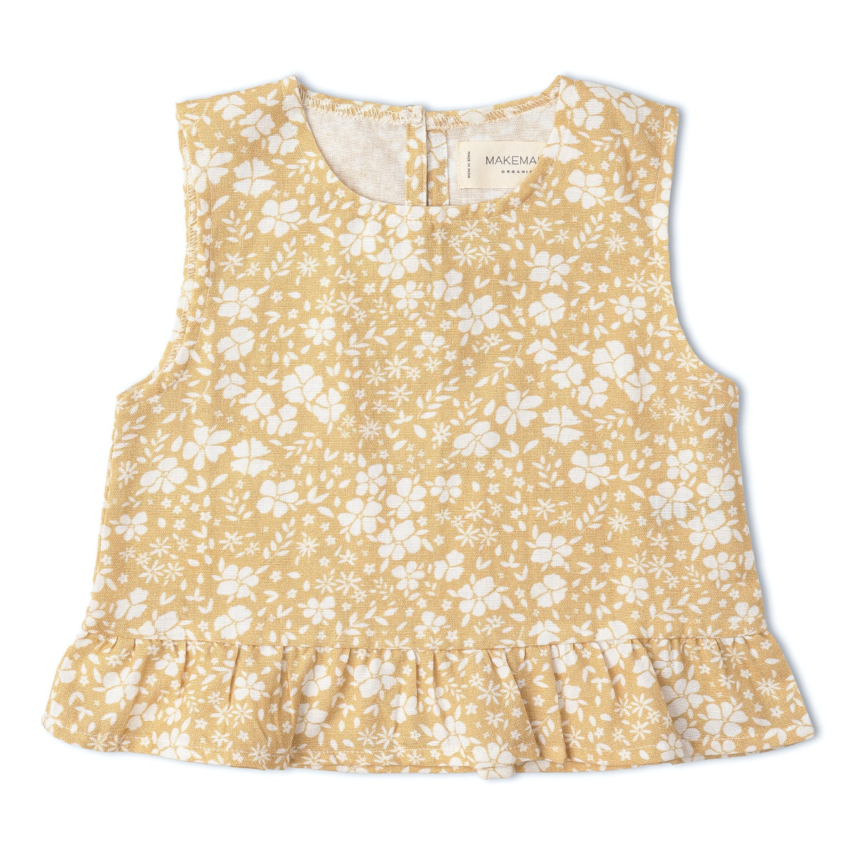 Makemake Organics Organic Ruffle Top & Pants Set - Yellow Blossom