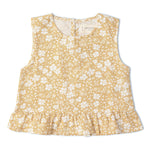 Makemake Organics Organic Ruffle Top & Pants Set - Yellow Blossom