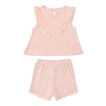 Makemake Organics Organic Ruffle Top & Shorts Set - Blush