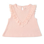 Makemake Organics Organic Ruffle Top & Shorts Set - Blush