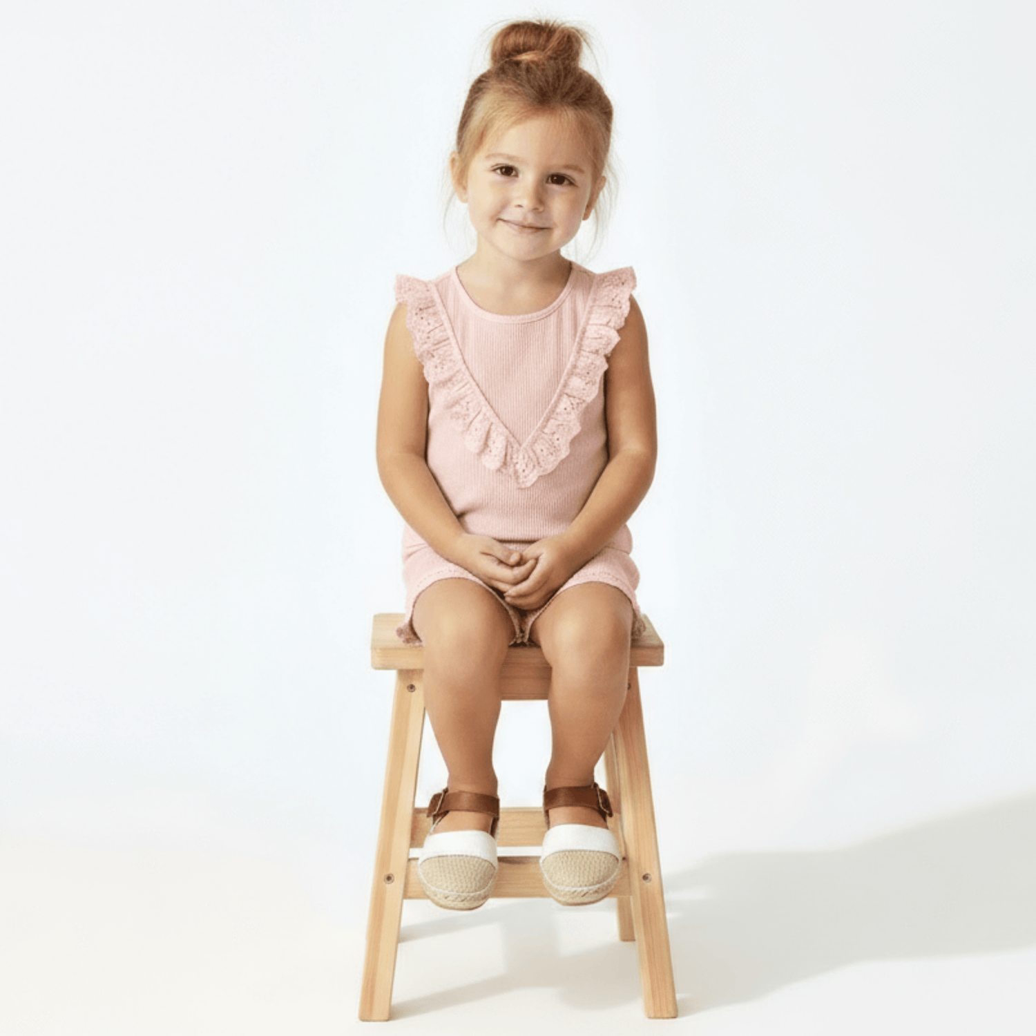 Organic Ruffle Top & Shorts Set - Blush - Baby & Toddler Clothing, Dress, Pink, Child, Sleeveless shirt | Everetts Place