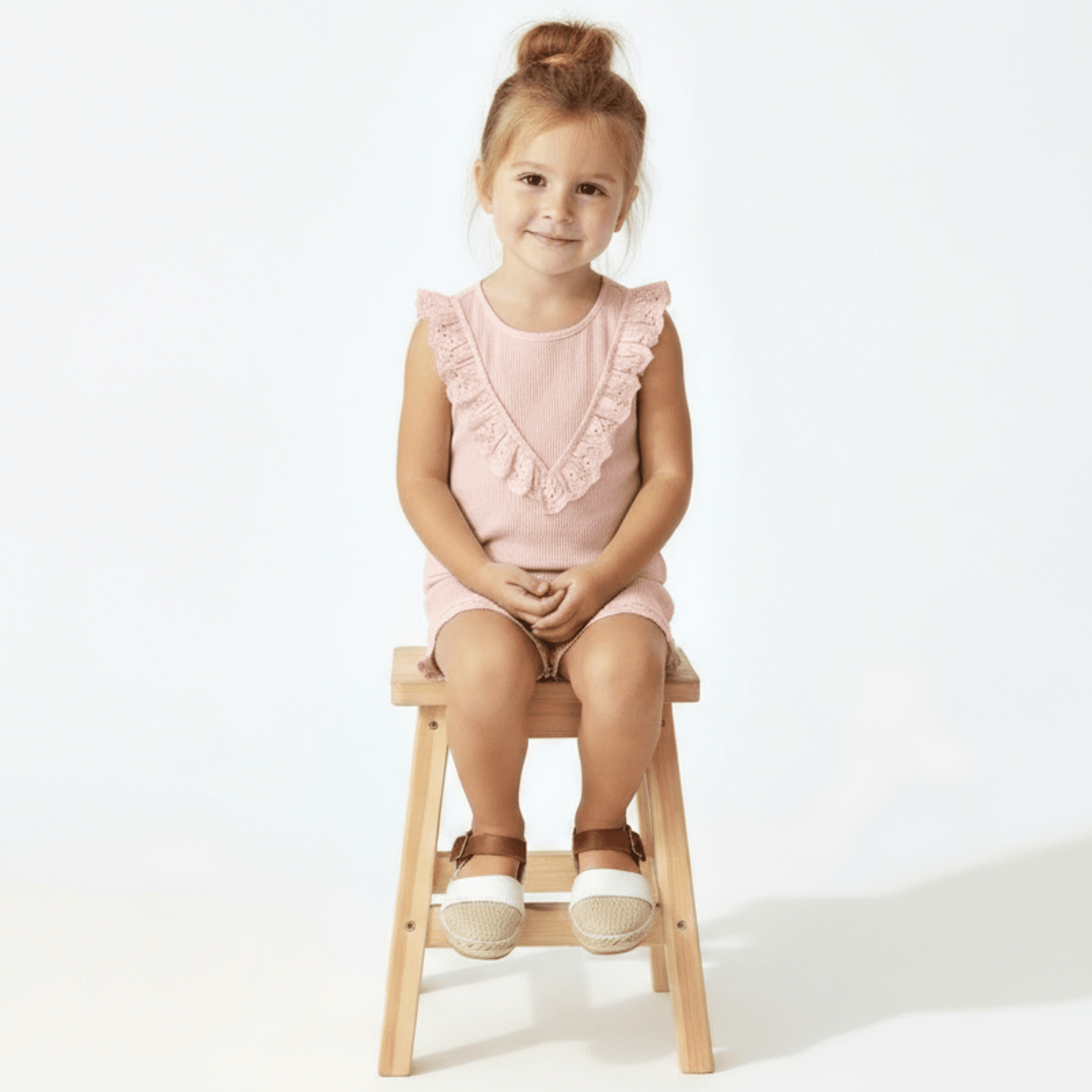 Organic Ruffle Top & Shorts Set - Blush - Baby & Toddler Clothing, Dress, Pink, Child, Sleeveless shirt | Everetts Place