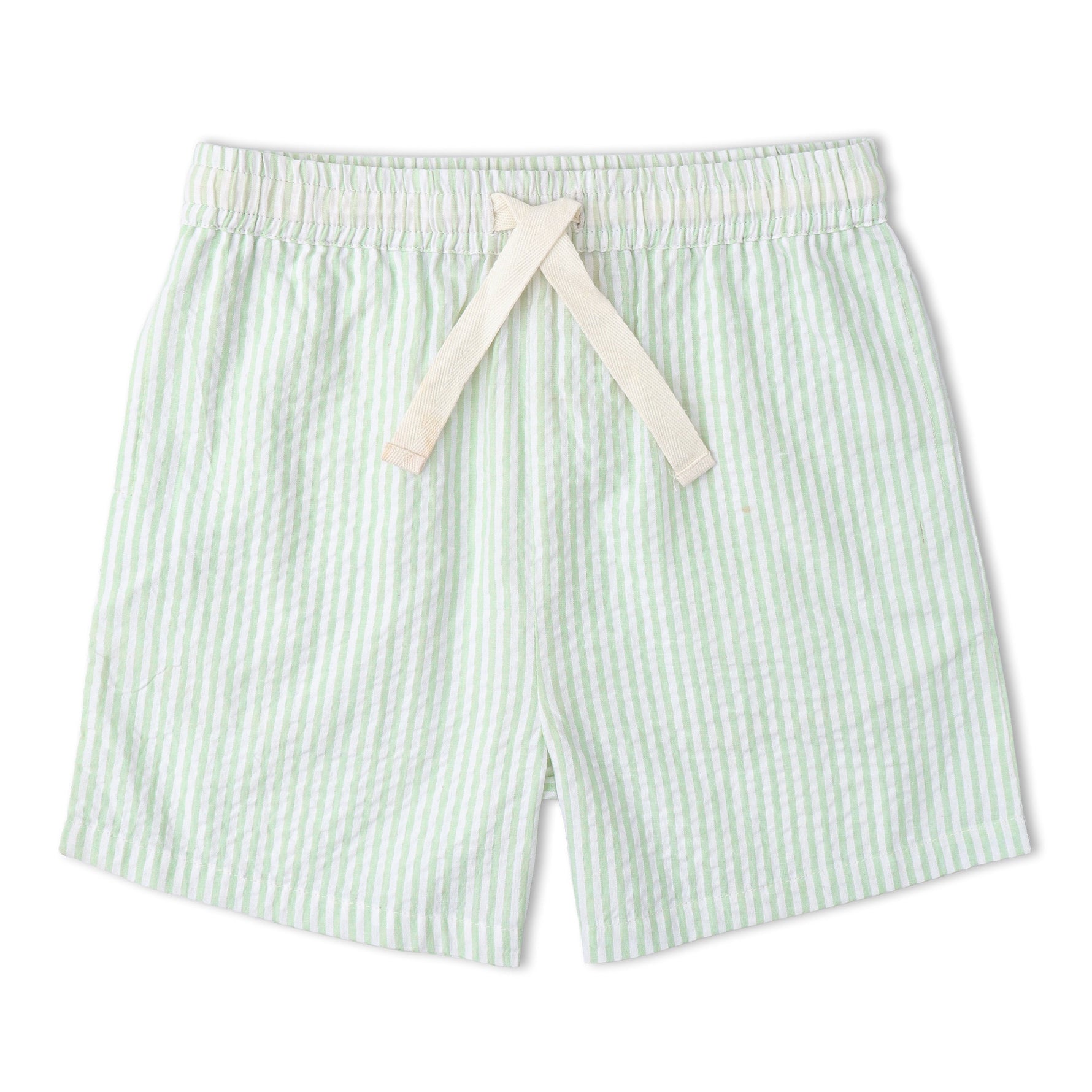 Makemake Organics Organic Shirt & Shorts Set - Basil Stripes