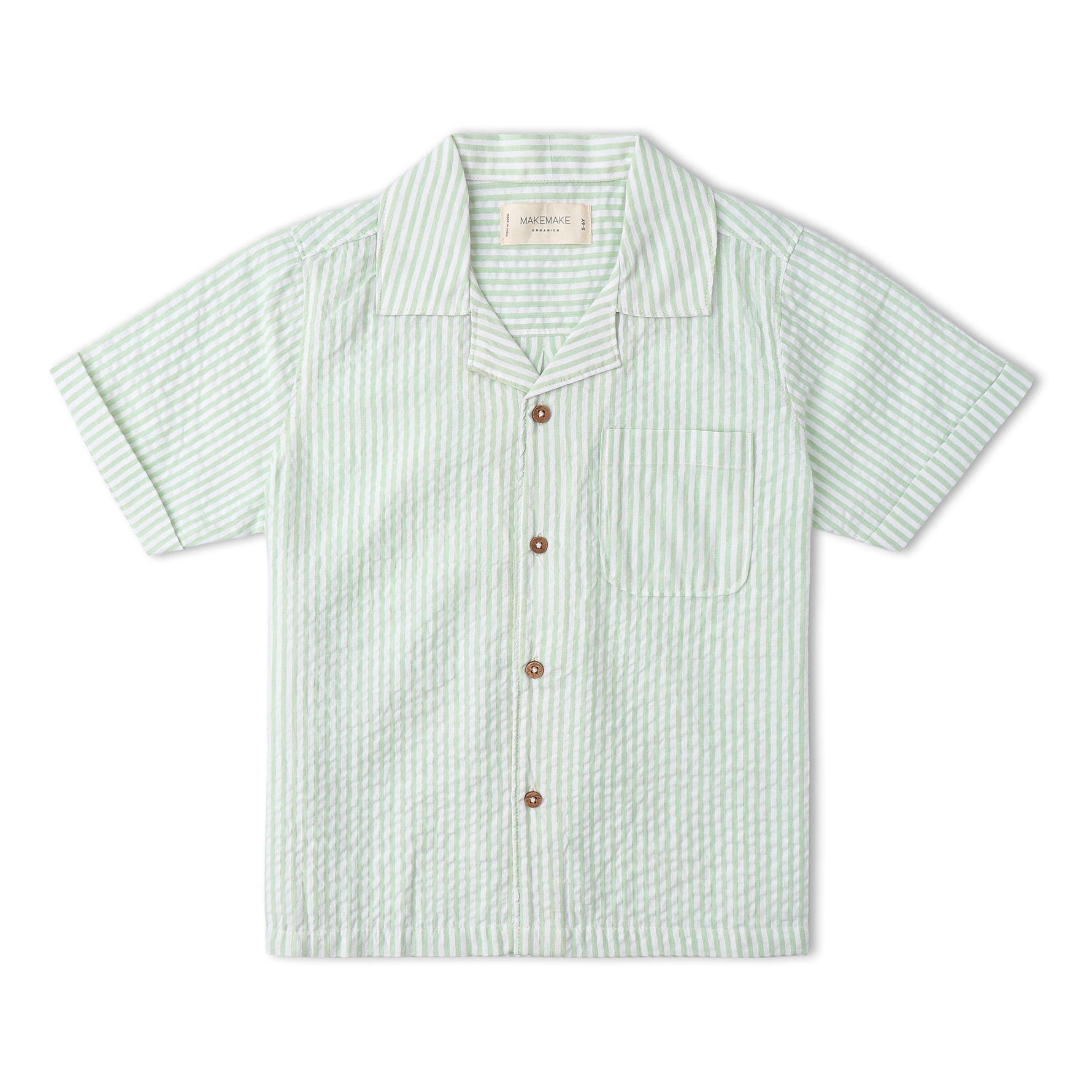 Makemake Organics Organic Shirt & Shorts Set - Basil Stripes