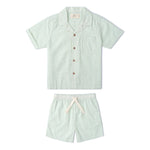 Makemake Organics Organic Shirt & Shorts Set - Basil Stripes