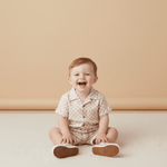 Makemake Organics Organic Shirt & Shorts Set - Brick Checks
