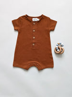 LUCY LUE ORGANICS organic short romper | ginger - Everetts Place Boutique - 