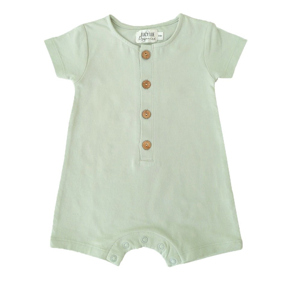 LUCY LUE ORGANICS organic short romper | sage - Everetts Place Boutique - 