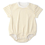 Makemake Organics Organic Short Sleeve Bubble Romper - Dotty Gingham