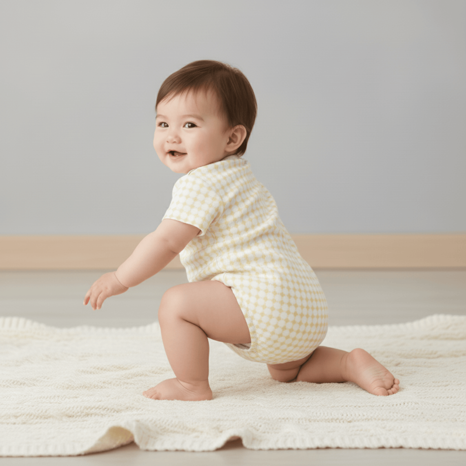 Makemake Organics Organic Short Sleeve Bubble Romper - Dotty Gingham