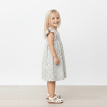 Makemake Organics Organic Short Sleeve Flutter Dress - Tulle Floral