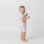 Makemake Organics Organic Short Zip Romper - Cars