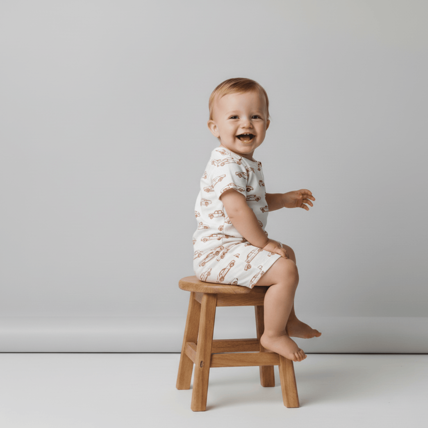 Organic Short Zip Romper - Cars - Sleeve, Baby & Toddler Clothing, Child, Facial expression, Happiness | Everetts Place