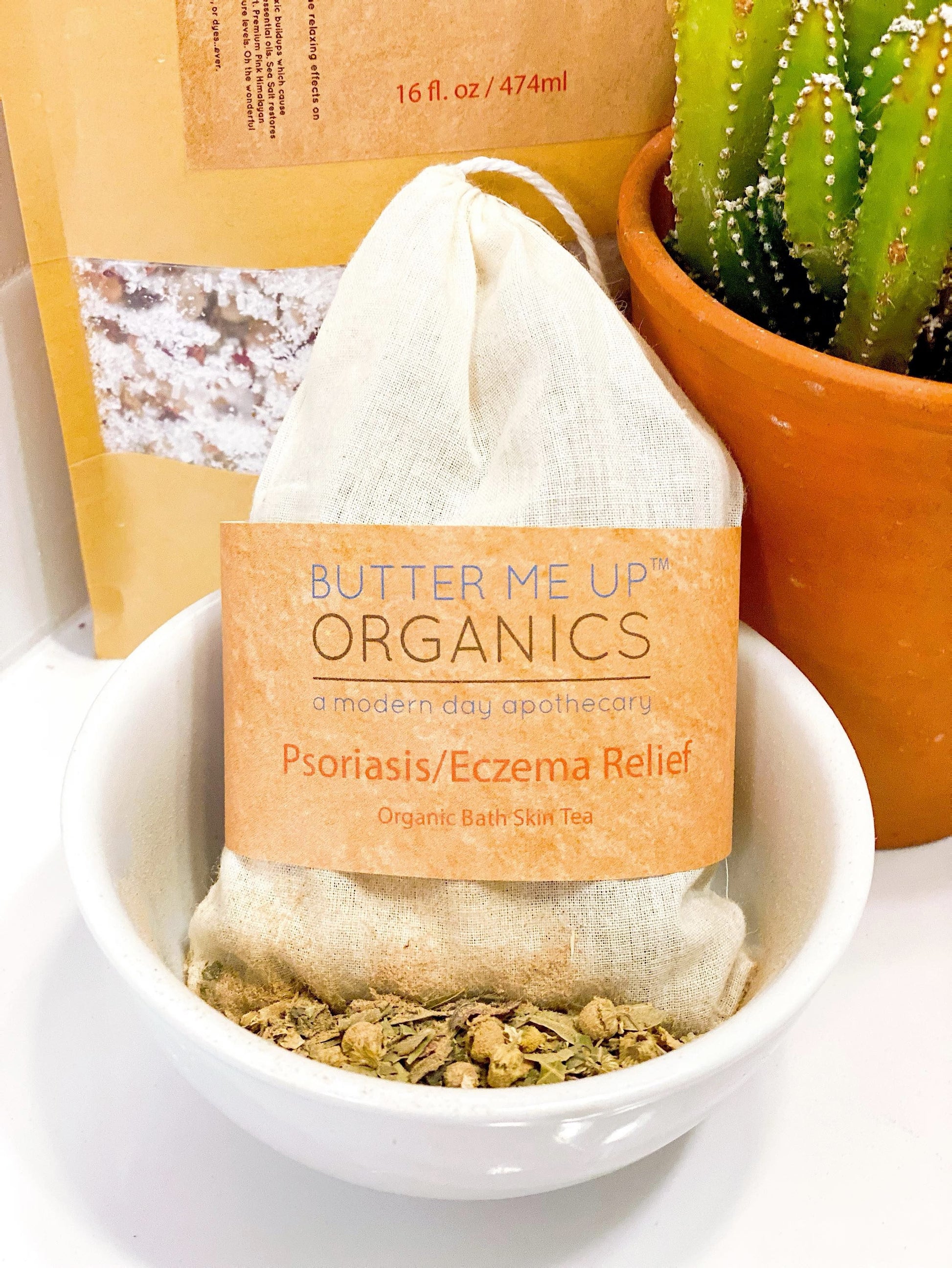 Organic Skin Care Bath Tea for Irritated Skin Relief Butter Me Up Organics