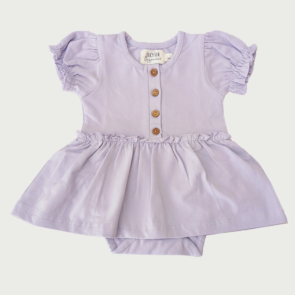 LUCY LUE ORGANICS Organic Skirted Bodysuit | Lavender - Everetts Place Boutique - 